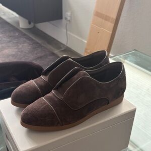 Sarah Flint Brown Suede Slip-On Flats